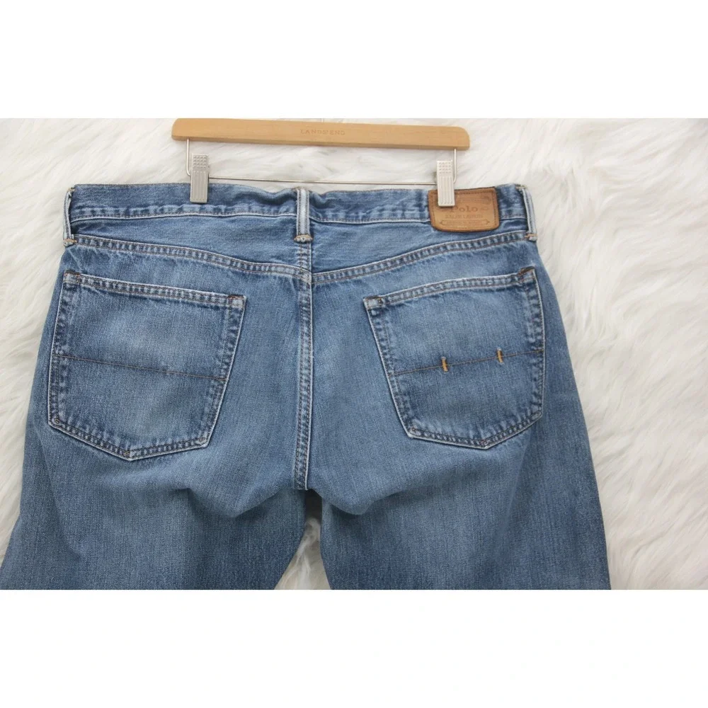 Polo Ralph Lauren Mens 36x28 Classic Fit Straight Leg Blue Denim Jeans Blokecore